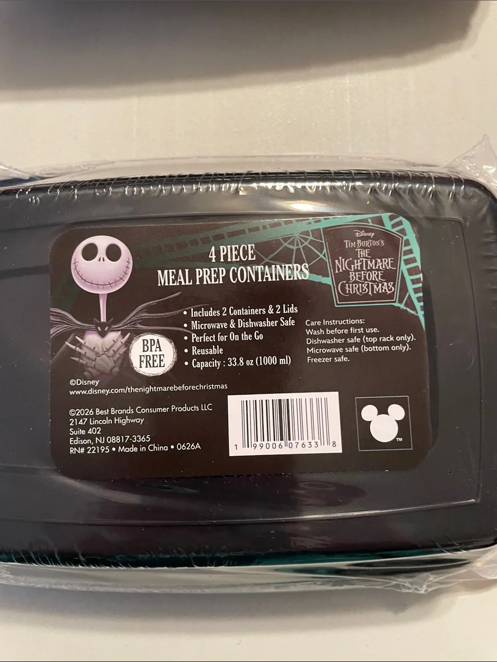 8pc Meal Prep container Bundle Nightmare before Christmas Jack Skellington New